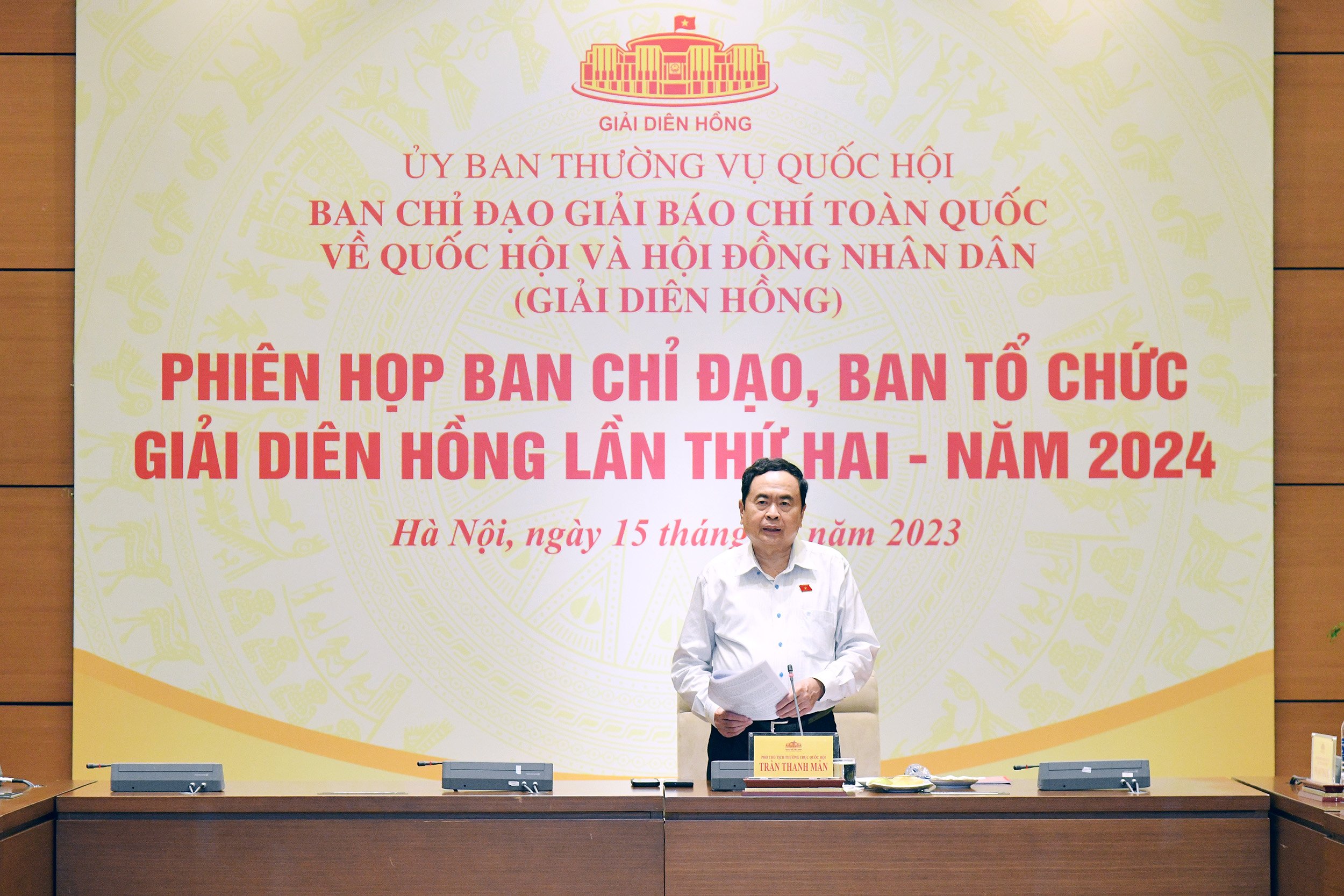Phó Chủ tịch Thường trực Quốc hội Trần Thanh Mẫn chủ trì phiên họp Ban Chỉ đạo, Ban Tổ chức Giai Diên Hồng lần thứ Hai